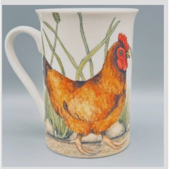 Kent Pottery coffee mug Rooster Chicken Hen country Animals 4" farmhouse style - Picture 2 of 7